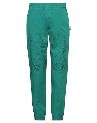 OCTOPUS Casual pants Emerald green 97% Cotton, 3% Elastane