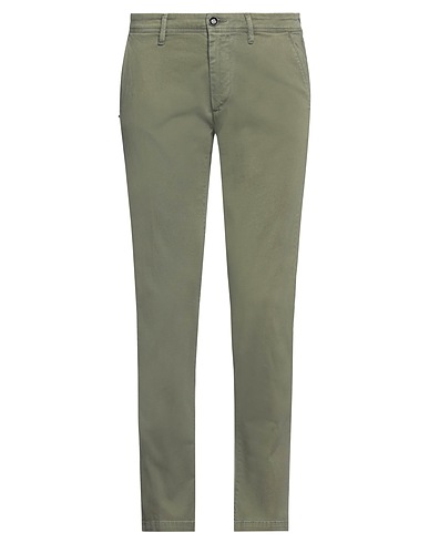 OFFICINA 36 Casual trouser Sage green 97% Cotton, 3% Elastane