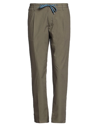 DANIELE ALESSANDRINI HOMME Casual trouser Military green 100% Cotton