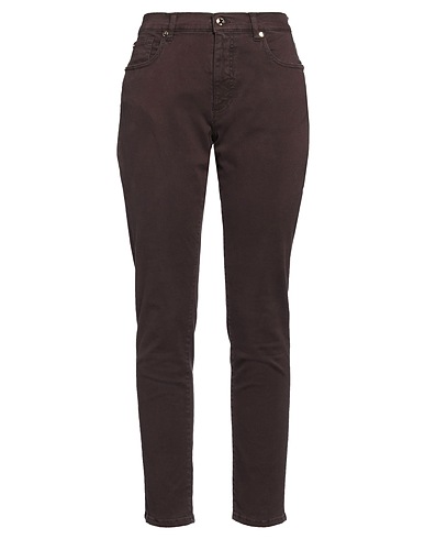 ANGELO MARANI Casual pants Chocolate brown 92% Cotton, 6% PBT - Polybutylene terephthalate, 2% Elastane