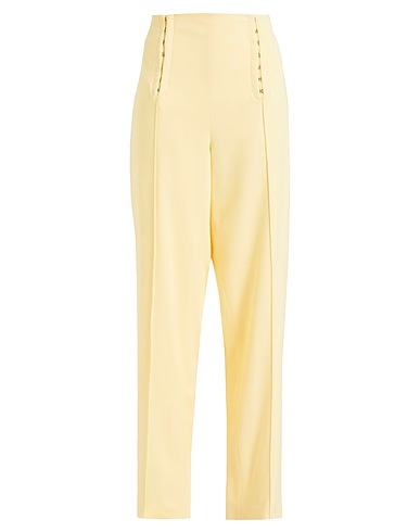 DION LEE Casual trouser Yellow 97% Viscose, 3% Elastane