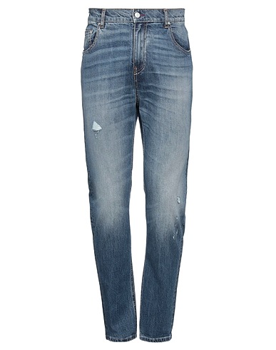 DANIELE ALESSANDRINI HOMME Denim trousers Blue 98% Cotton, 2% Elastane