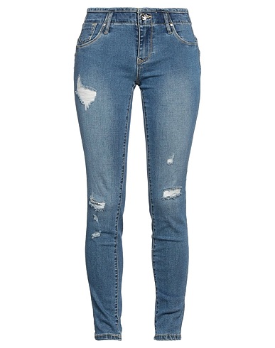 TAKE-TWO Denim trousers Blue 67% Cotton, 26% Polyester, 4% Rayon, 3% Elastane