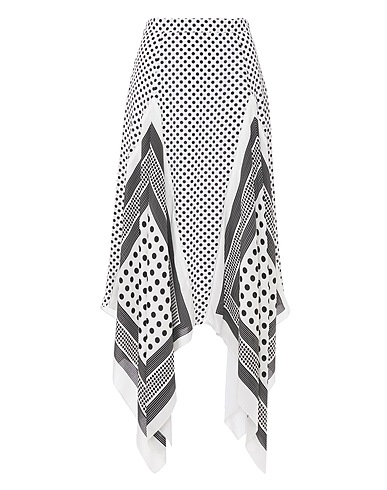 ALTUZARRA Midi skirt White 100% Silk, Cotton