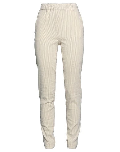 ALYSI Casual trouser Ivory 60% Linen, 33% Viscose, 4% Elastane, 3% Cotton