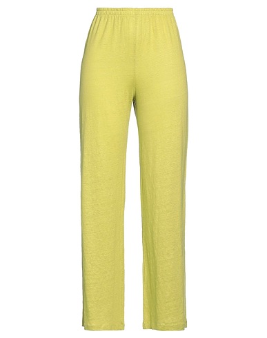 MAJESTIC FILATURES Casual pants Lime green 94% Linen, 6% Elastane