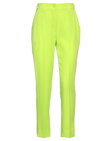 SIMONA G. Casual trouser Lime green 97% Polyester, 3% Elastane