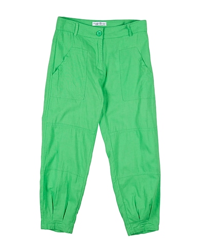TO BE TOO Casual trouser Green 52% Linen, 48% Viscose
