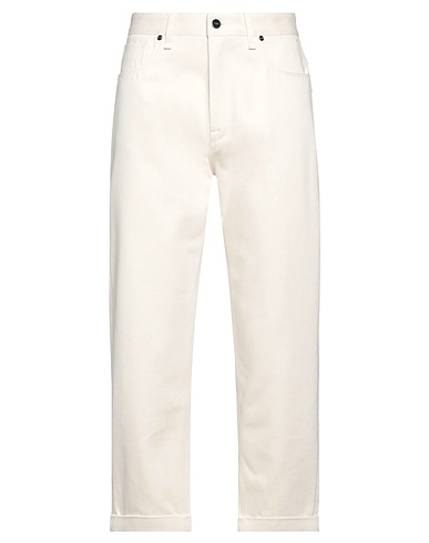 FENDI Denim trousers Cream 99% Cotton, 1% Polyacrylic