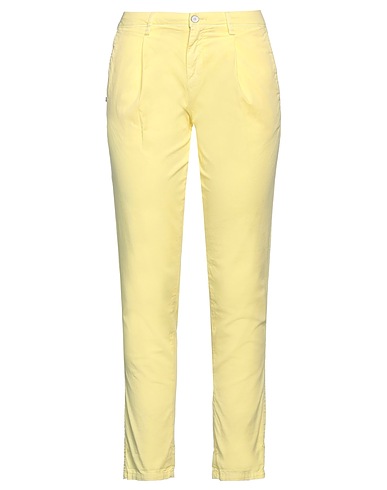 MASON'S Casual trouser Pastel yellow 98% Cotton, 2% Elastane
