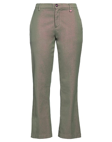 I LOVE MP Casual pants Military green 90% Cotton, 7% Polyester, 3% Elastane