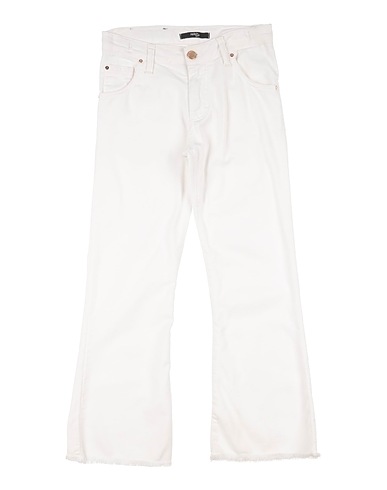 RELISH Denim trousers Ivory 97% Cotton, 3% Elastane