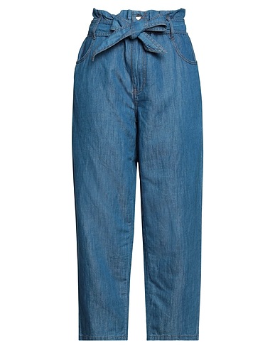 I BLUES Denim trousers Blue 58% Cotton, 42% Linen
