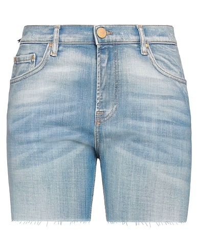DON'T CRY Denim shorts Blue 92% Cotton, 8% Elastane
