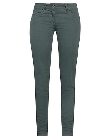 ALYSI Casual trouser Military green 98% Cotton, 2% Elastane