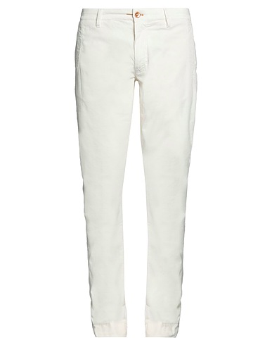 HAND PICKED Casual trouser Off white 99% Cotton, 1% Elastane