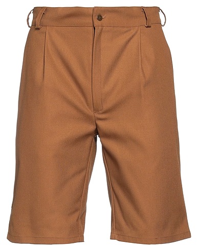 DANIELE ALESSANDRINI HOMME Shorts & Bermuda Camel 65% Polyester, 35% Cotton