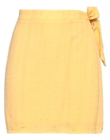 MOLLY BRACKEN Mini skirt GIALLO OCRA 98% Viscose, 2% Polyester