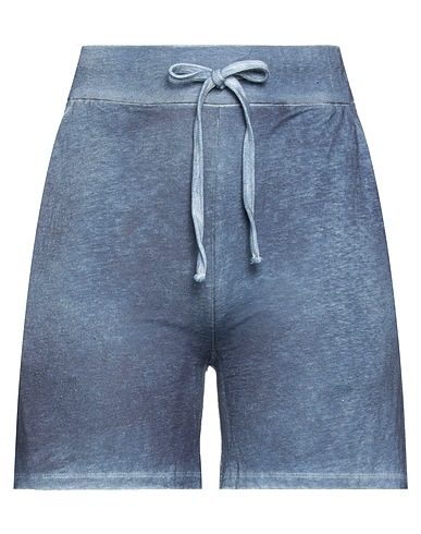 MAJESTIC FILATURES Shorts & Bermuda Slate blue 94% Linen, 6% Elastane