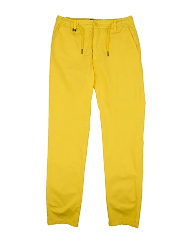 JECKERSON Casual trouser Yellow 97% Cotton, 3% Elastane