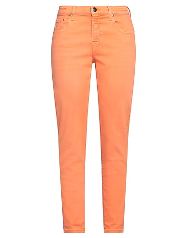 JACOB COHЁN Denim trousers Orange 63% Lyocell, 30% Cotton, 5% Polyester, 2% Elastane