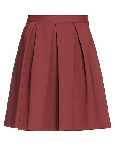 SIMONA CORSELLINI Mini skirt Brown 49% Cotton, 44% Polyamide, 7% Elastane
