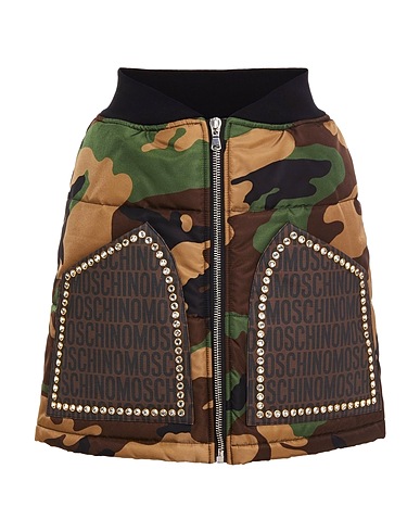 MOSCHINO Μίνι φούστα COUTURE Στρατιωτικό πράσινο 100% Πολυαμίδη