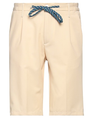 DANIELE ALESSANDRINI HOMME Shorts & Bermuda Beige 70% Poliestere, 28% Viscosa, 2% Elastan
