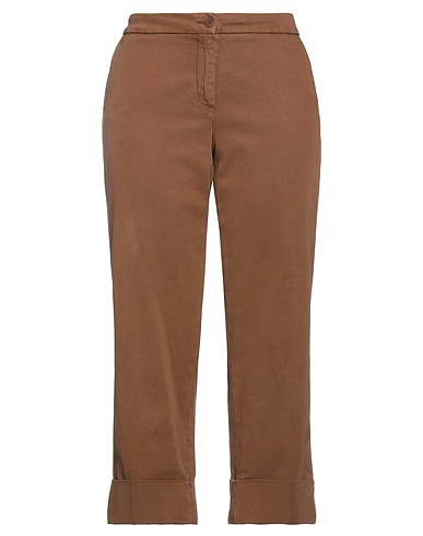 BRUNO MANETTI Casual pants Brown 69% Cotton, 29% Lyocell, 2% Elastane