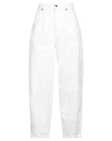 DONDUP Denim pants White 98% Cotton, 2% Elastane