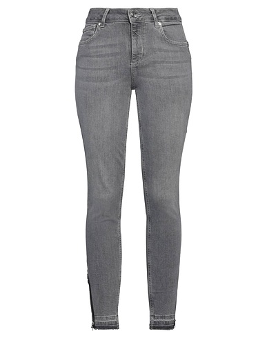 LIU •JO Denim trousers Grey 99% Cotton, 1% Elastane