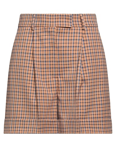 SIMONA CORSELLINI Shorts & Bermuda Camel 69% Polyester, 29% Viscose, 2% Elastane