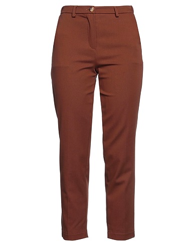 CLAUDIE Casual trouser Brown 85% Cotton, 13% Wool, 2% Elastane