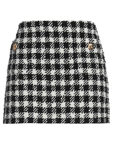ALESSANDRA RICH Mini skirt Black 58% Virgin Wool, 27% Polyamide, 9% Polyester, 3% Acrylic, 3% Cotton