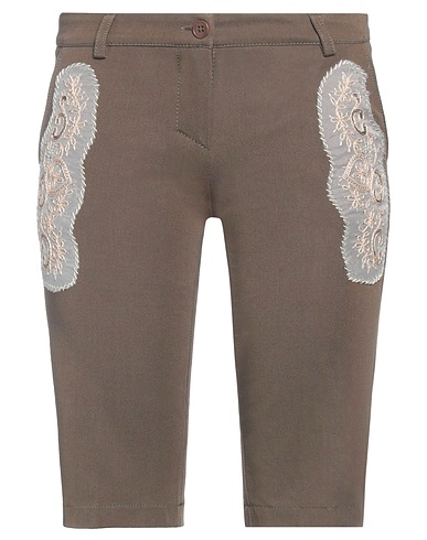 CRISTINAEFFE Shorts & Bermuda Chocolate brown 95% Cotton, 5% Elastane