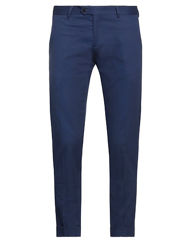 ROBERTO P  Luxury Casual trouser Navy blue 97% Cotton, 3% Elastane