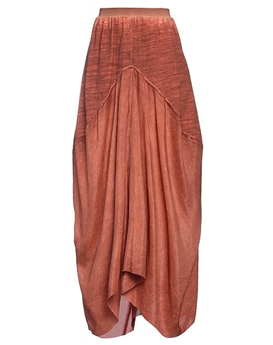 UMA WANG Long skirt Brown 100% Cotton, Silk