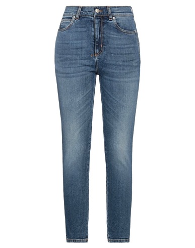 MCQUEEN Denim trousers Blue 98% Cotton, 2% Elastane