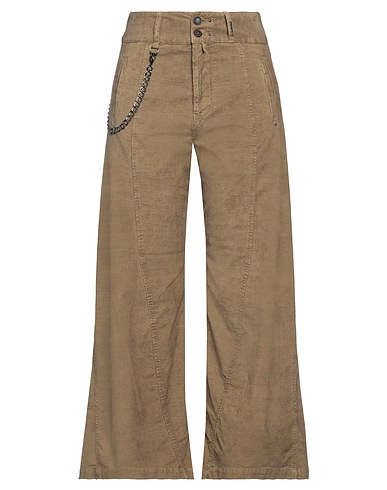 HIGH Casual pants Military green 66% Cotton, 32% Linen, 2% Elastane