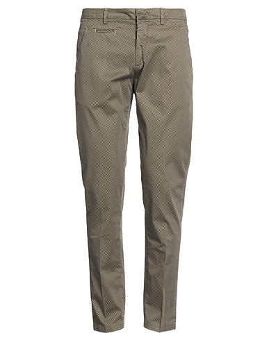 CAMOUFLAGE AR AND J. Casual pants Sage green 97% Cotton, 3% Elastane