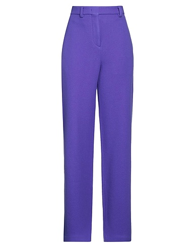 MSGM Casual pants Purple 80% Virgin Wool, 20% Polyamide