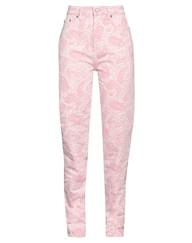 GANNI Denim trousers Pink 100% Cotton