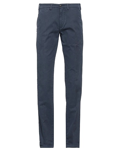 40WEFT Casual trouser Navy blue 98% Cotton, 2% Elastane
