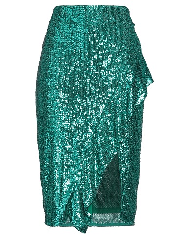 PINKO Midi skirt Sage green 93% Polyester, 7% Elastane