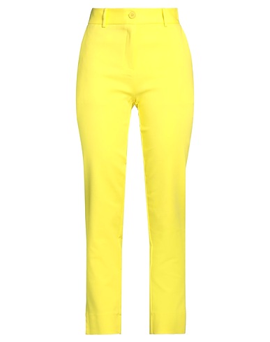ANONYME DESIGNERS Casual trouser Yellow 50% Cotton, 47% Polyamide, 3% Elastane