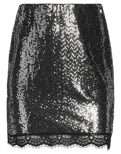 POEMS ROMA Mini skirt Silver 93% Nylon, 4% Elastane, 3% Other Fibres