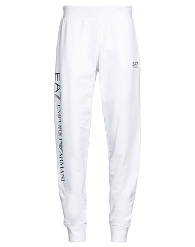EA7 Casual pants White 95% Cotton, 5% Elastane