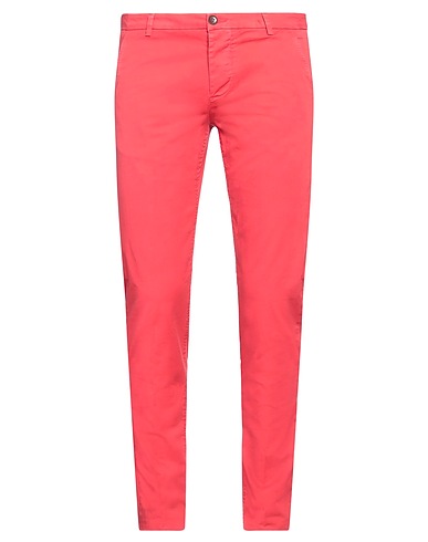 NO LAB Casual pants Red 97% Cotton, 3% Elastane