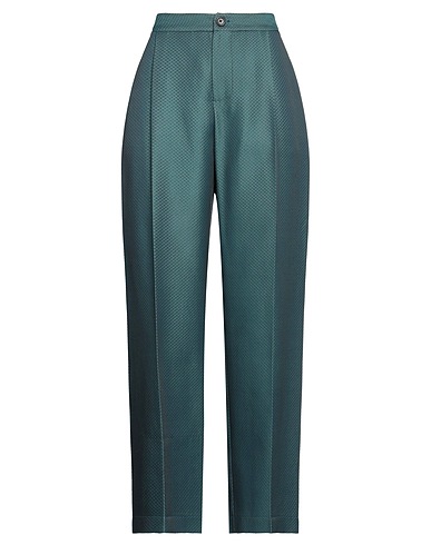 UNIQUE EDITION Casual pants Deep teal 79% Virgin Wool, 20% Viscose, 1% Silk