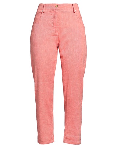MOMONÍ Pantalone Salmone 53% Lino, 45% Cotone, 2% Elastan